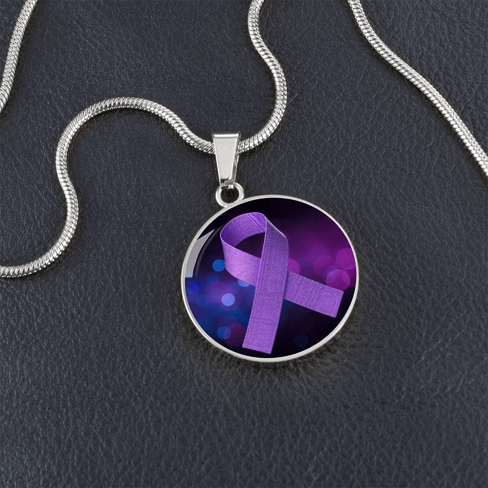 Encased Purple Cloth Ribbon Necklace - Jewelry - Epileptic Al’s Shop