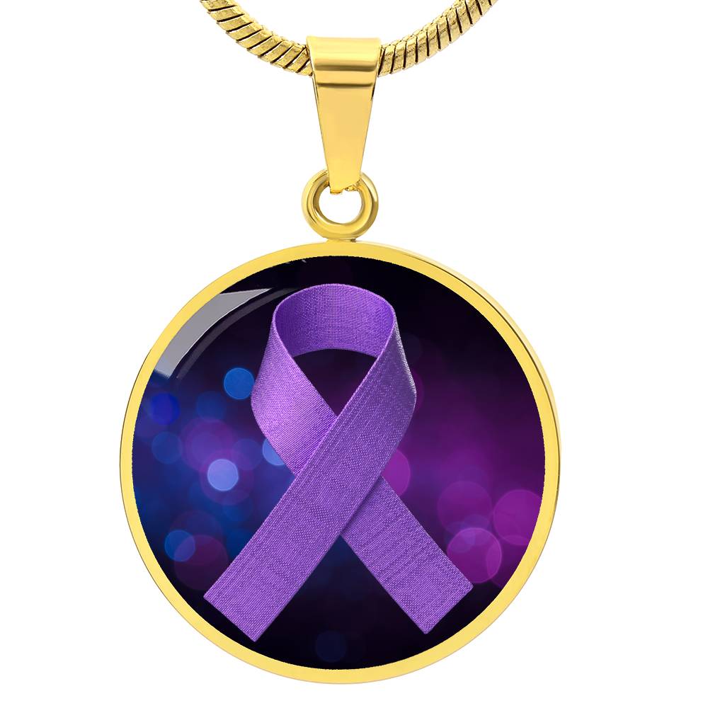 Encased Purple Cloth Ribbon Necklace - Jewelry - Epileptic Al’s Shop