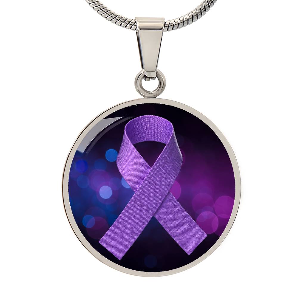 Encased Purple Cloth Ribbon Necklace - Jewelry - Epileptic Al’s Shop