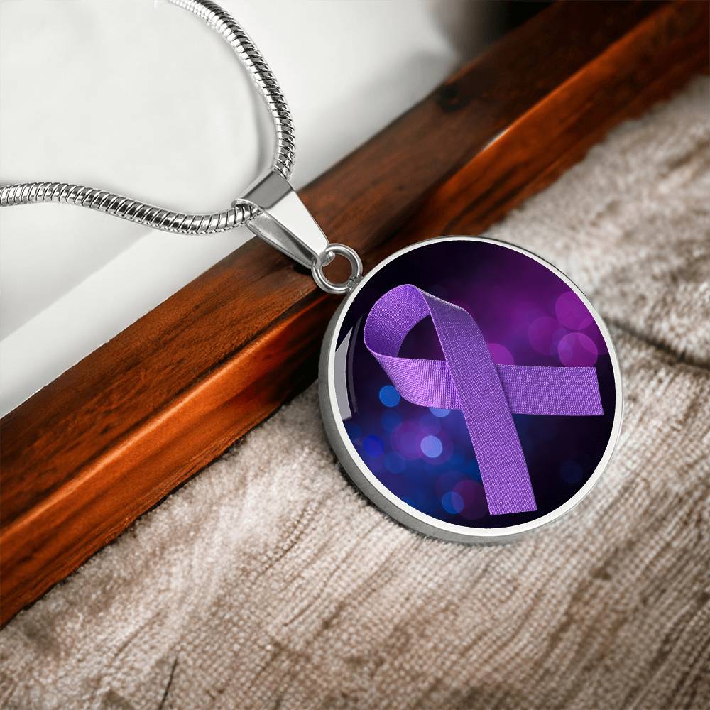 Encased Purple Cloth Ribbon Necklace - Jewelry - Epileptic Al’s Shop