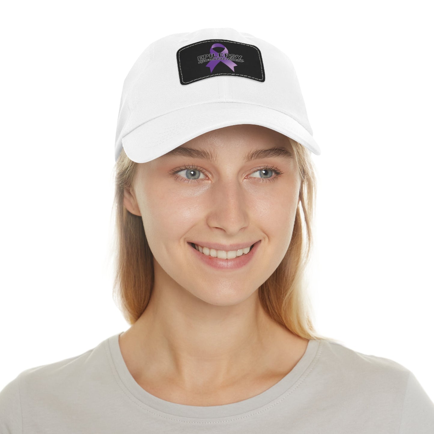 Epilepsy Awareness Hat with Leather Patch - Hats - Epileptic Al’s Shop