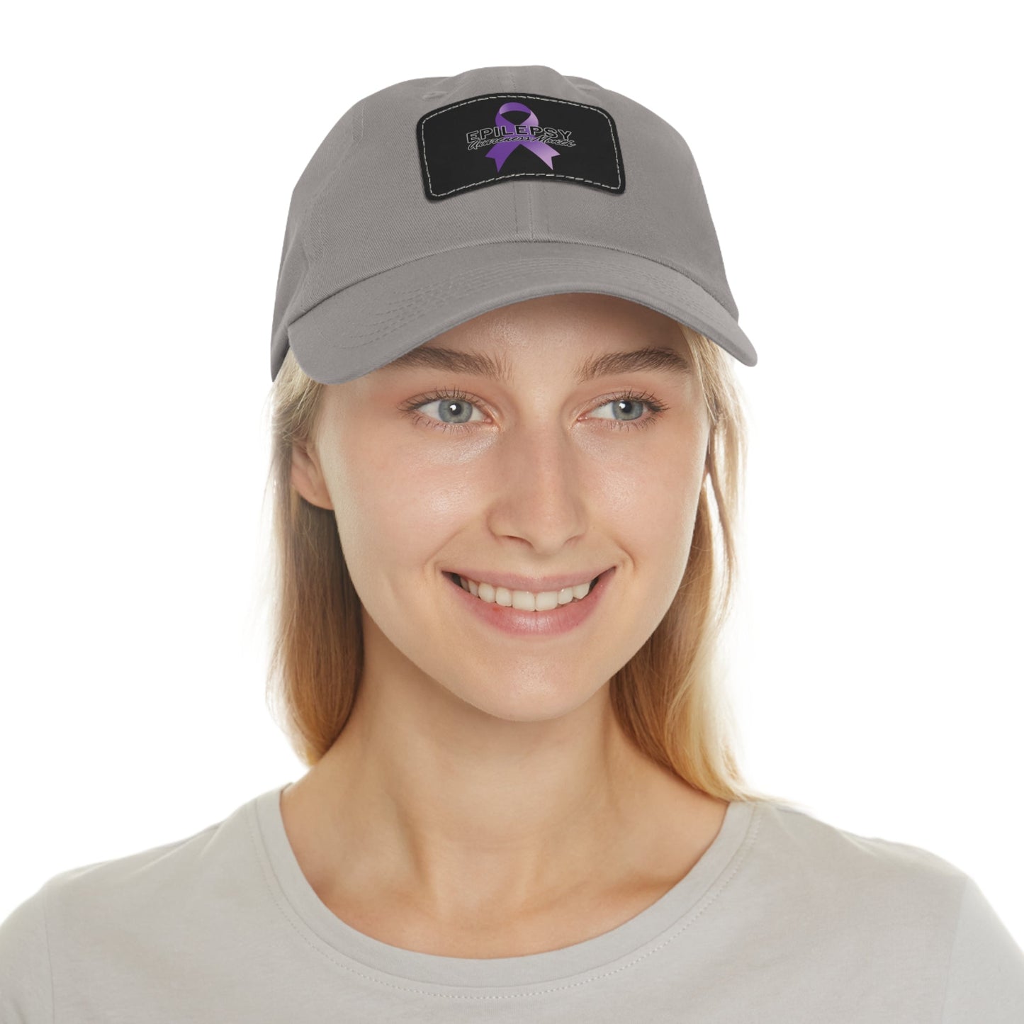 Epilepsy Awareness Hat with Leather Patch - Hats - Epileptic Al’s Shop