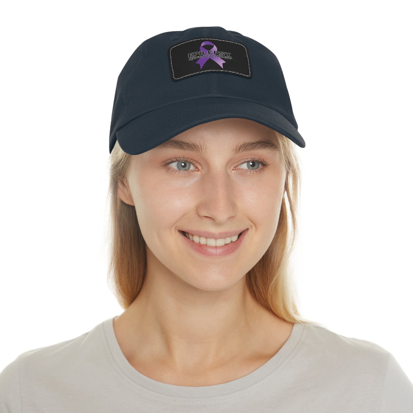 Epilepsy Awareness Hat with Leather Patch - Hats - Epileptic Al’s Shop