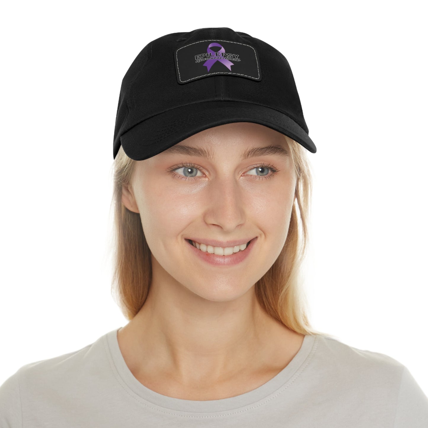 Epilepsy Awareness Hat with Leather Patch - Hats - Epileptic Al’s Shop