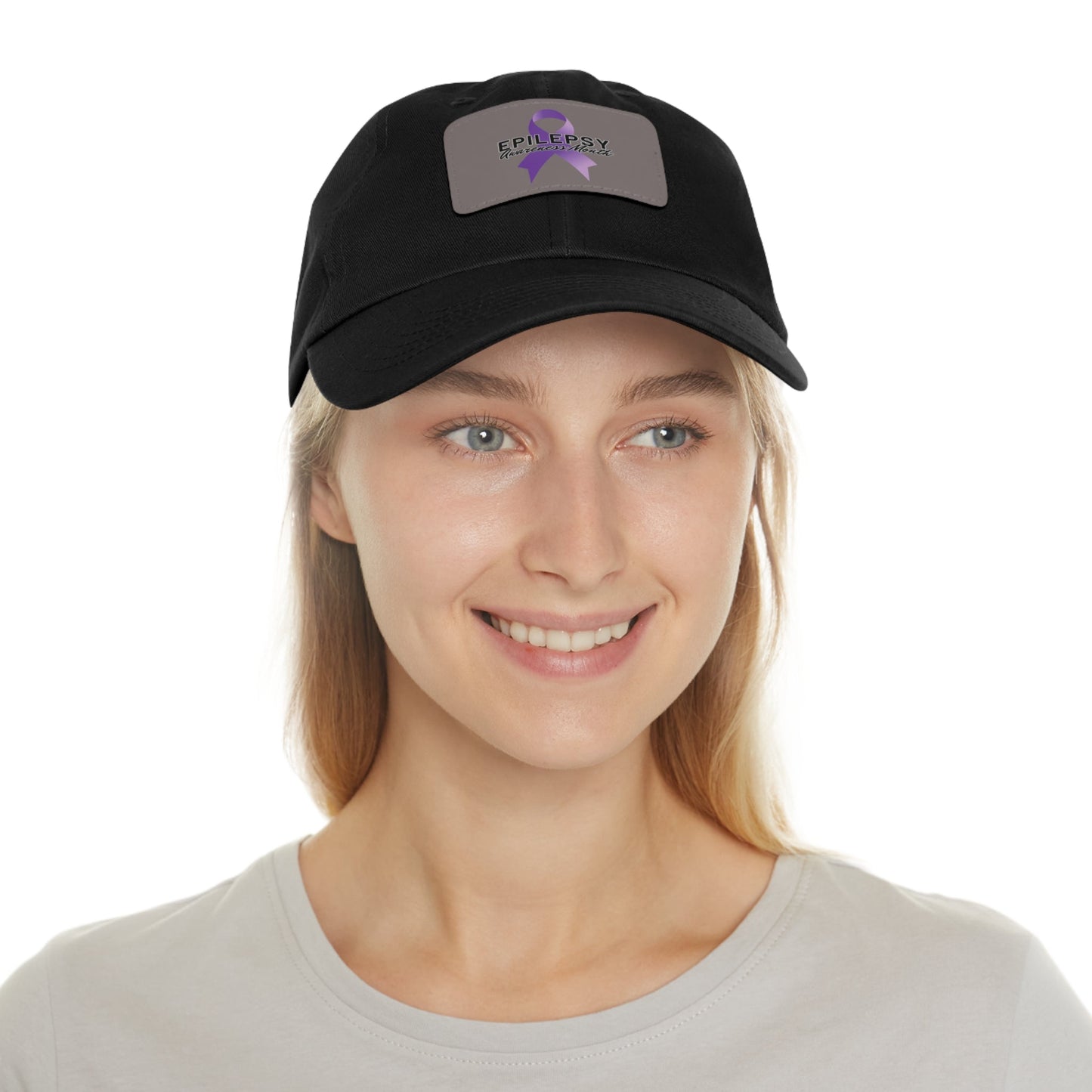 Epilepsy Awareness Hat with Leather Patch - Hats - Epileptic Al’s Shop