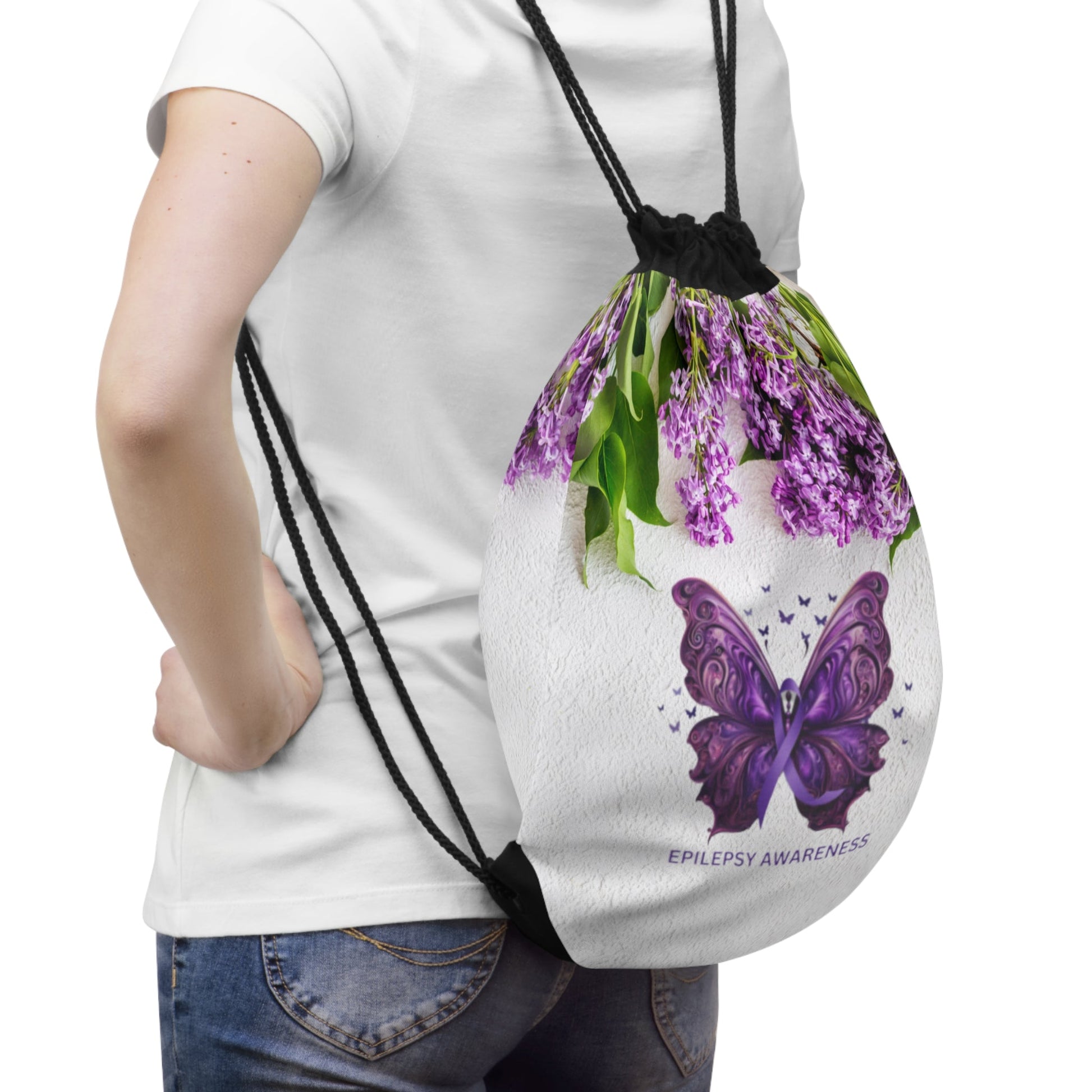 Epilepsy Butterfly Drawstring Bag - Bags - EpiAl's Shop