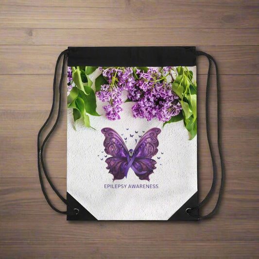 Epilepsy Butterfly Drawstring Bag - Bags - EpiAl's Shop