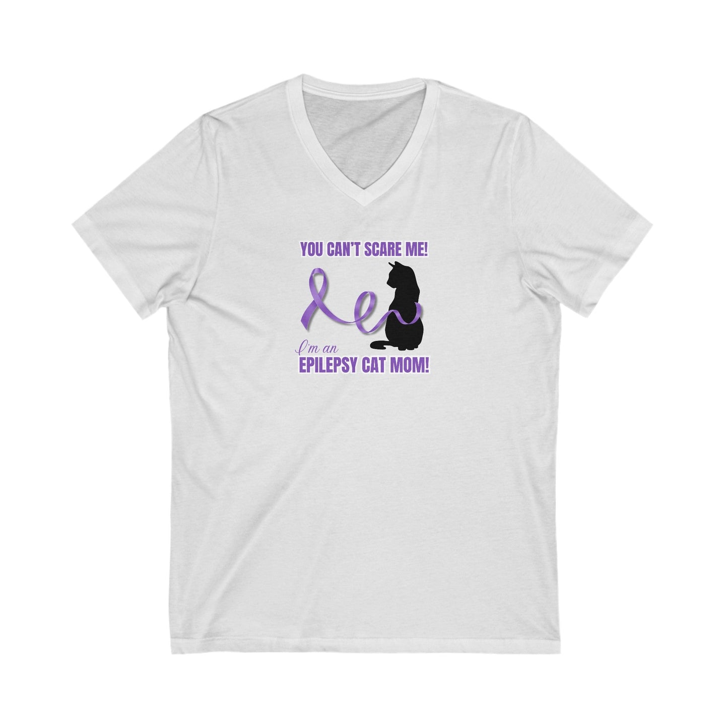 Epilepsy Cat Mom Jersey Short Sleeve V - Neck Tee - V - neck - Epileptic Al’s Shop