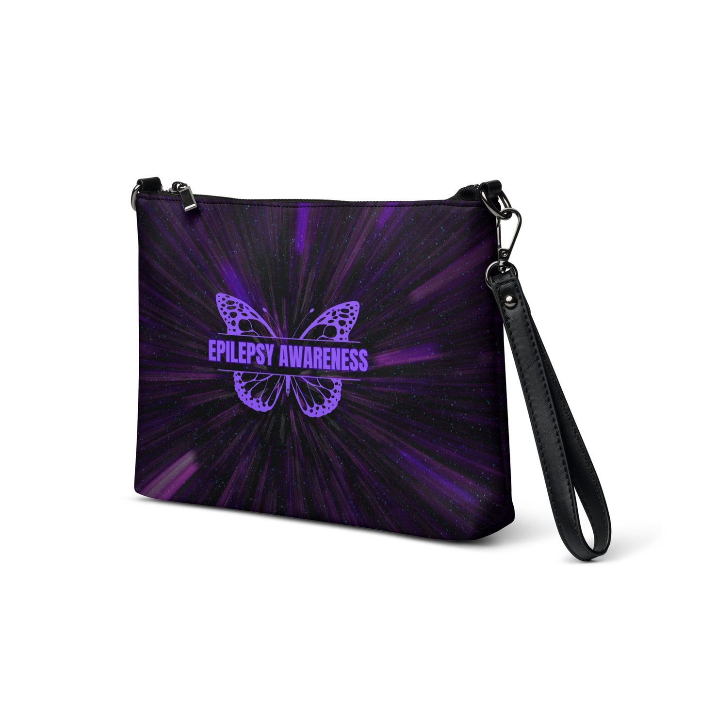 Epilepsy Purple Butterfly Crossbody Bag - handbag - EpiAl's Shop