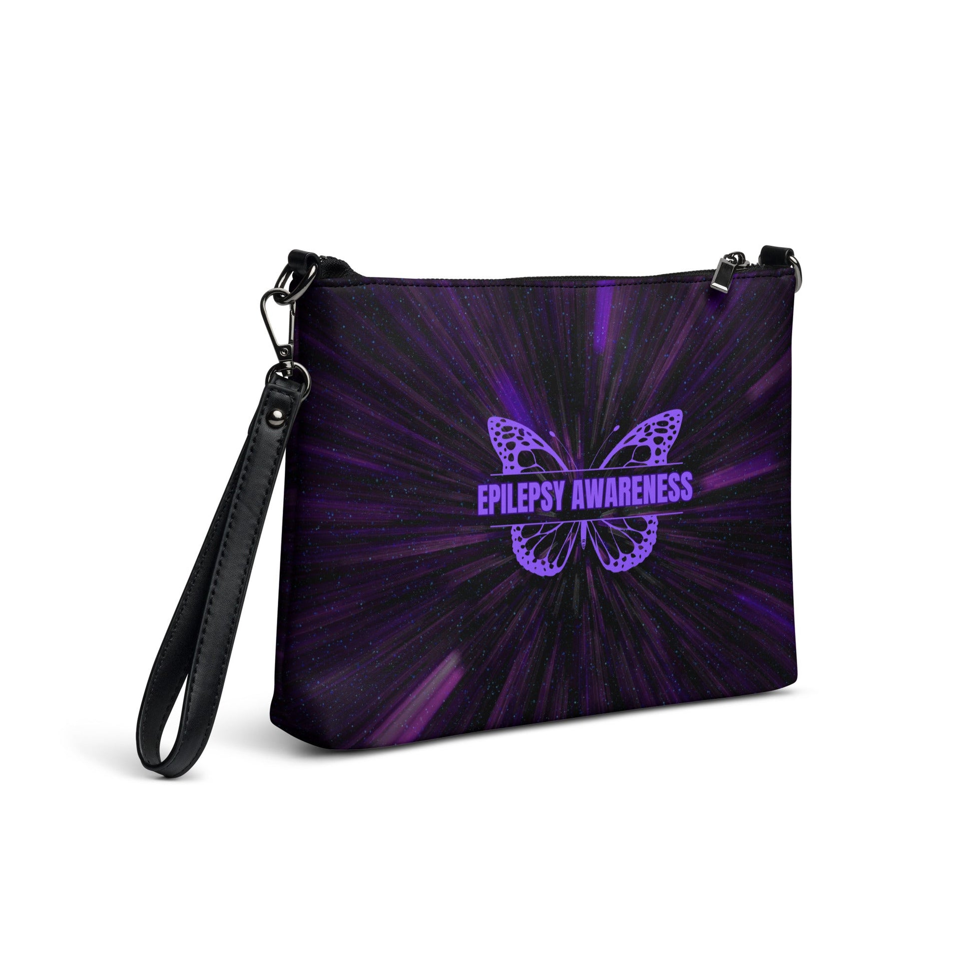 Epilepsy Purple Butterfly Crossbody Bag - handbag - EpiAl's Shop