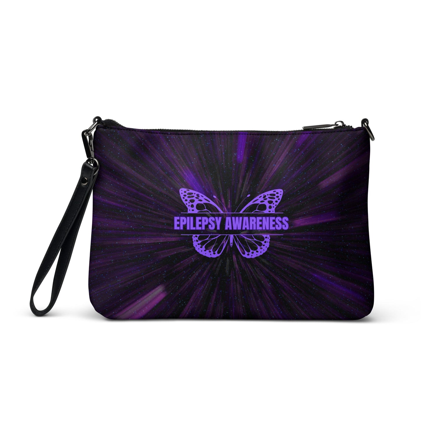 Epilepsy Purple Butterfly Crossbody Bag - handbag - EpiAl's Shop