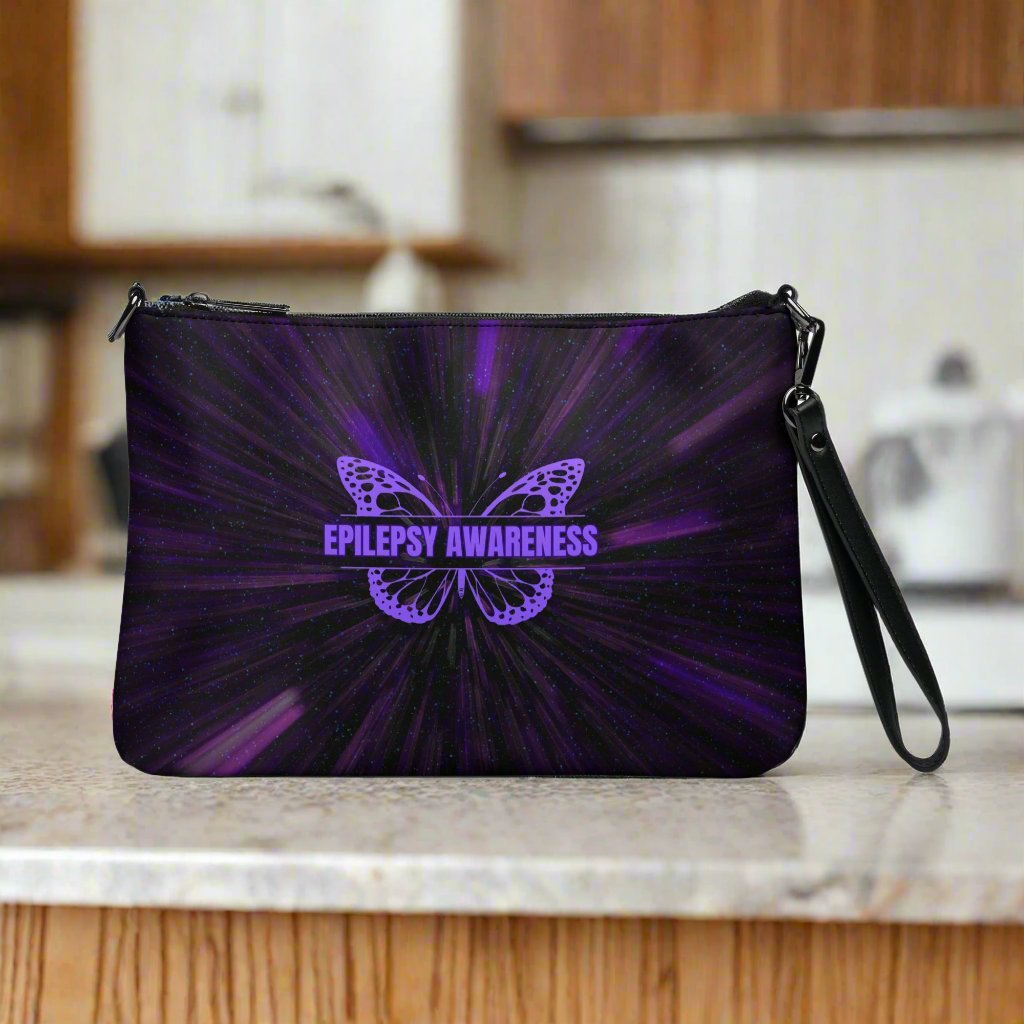 Epilepsy Purple Butterfly Crossbody Bag - handbag - EpiAl's Shop