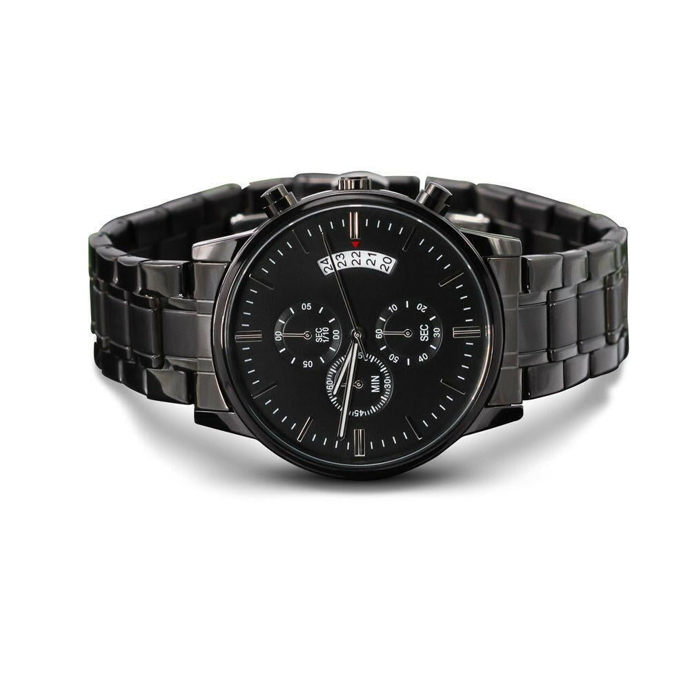 Father's Day Customizable Black Chronograph Watch - Jewelry - Epileptic Al’s Shop