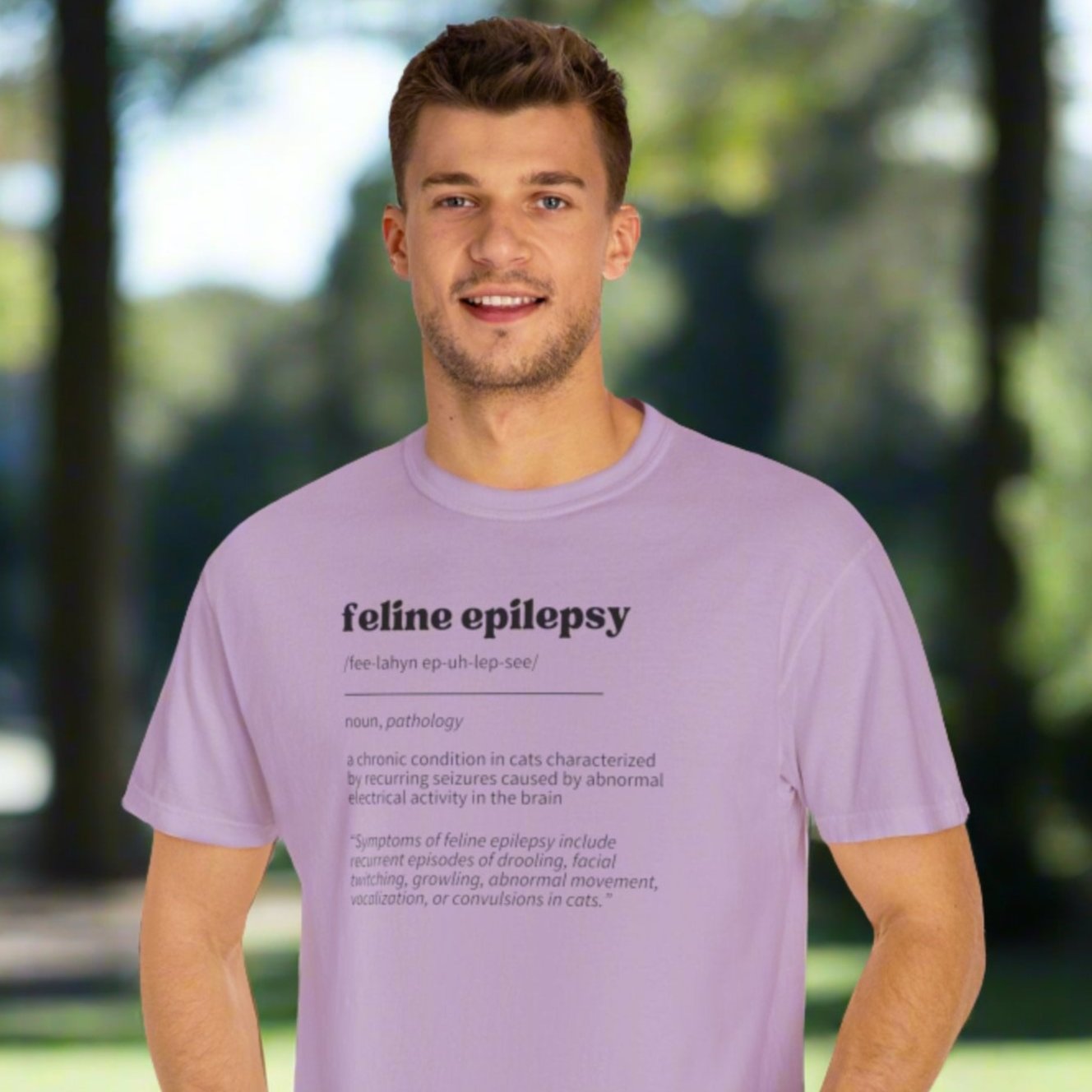 Feline Epilepsy Definition Unisex Garment - Dyed T - shirt - T - Shirt - Epileptic Al’s Shop