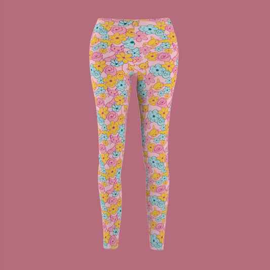 Flower Kitties Women's Cut & Sew Casual Leggings - All Over Prints - Epileptic Al’s Shop