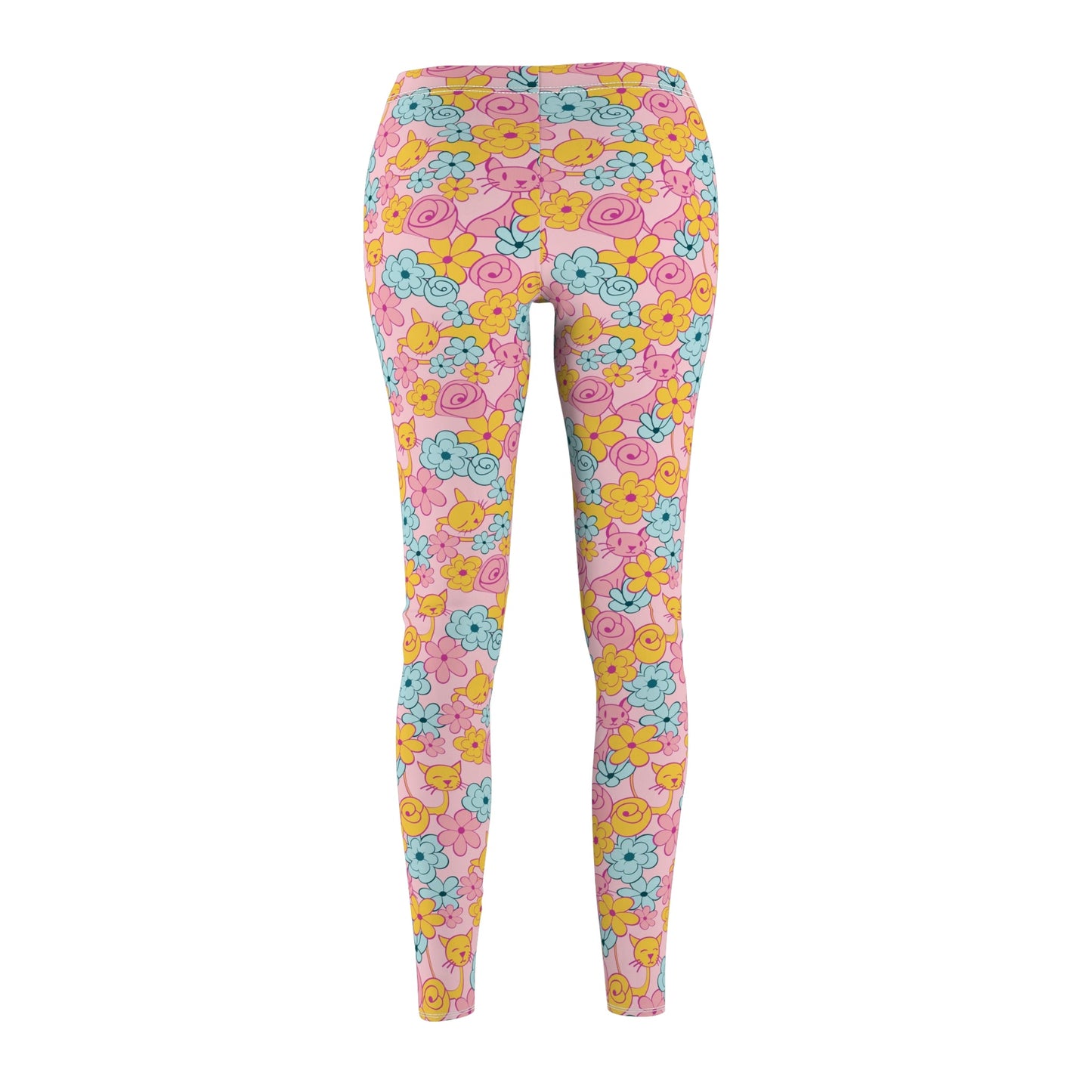 Flower Kitties Women's Cut & Sew Casual Leggings - All Over Prints - Epileptic Al’s Shop