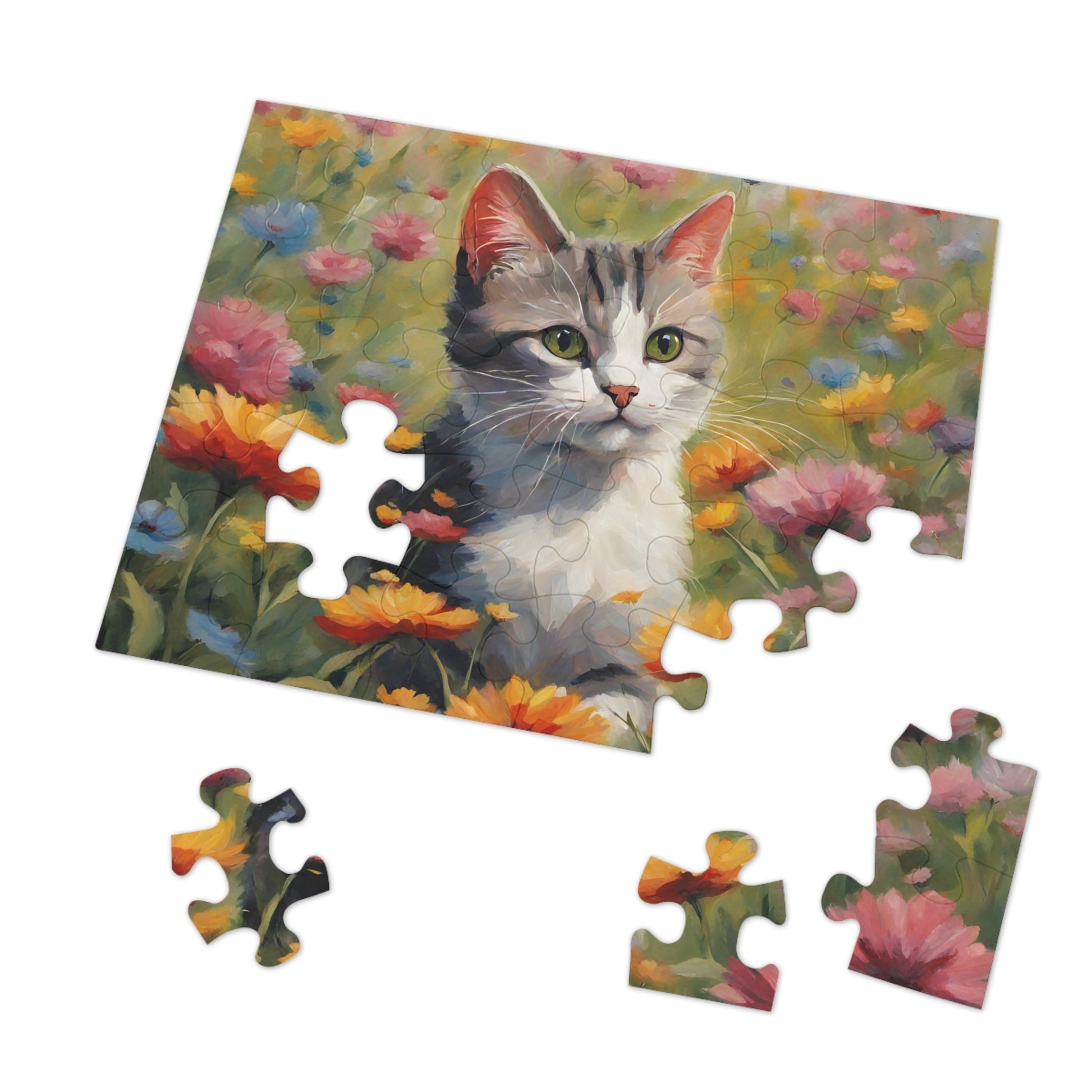 Flower Kitty Jigsaw Puzzle (30, 110, 252, 500,1000 - Piece) - Puzzle - Epileptic Al’s Shop