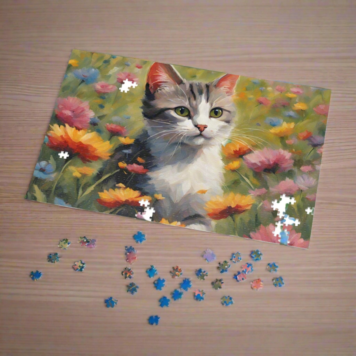 Flower Kitty Jigsaw Puzzle (30, 110, 252, 500,1000 - Piece) - Puzzle - Epileptic Al’s Shop