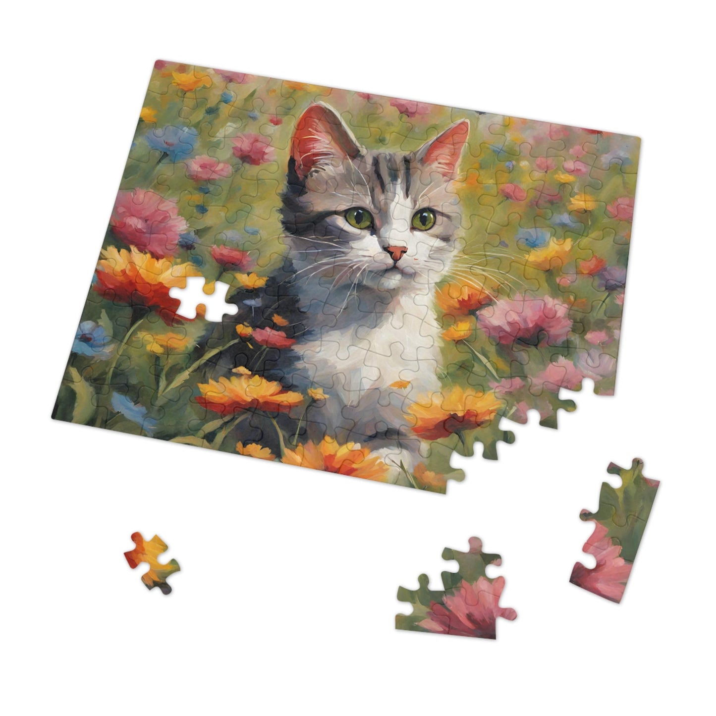 Flower Kitty Jigsaw Puzzle (30, 110, 252, 500,1000 - Piece) - Puzzle - Epileptic Al’s Shop