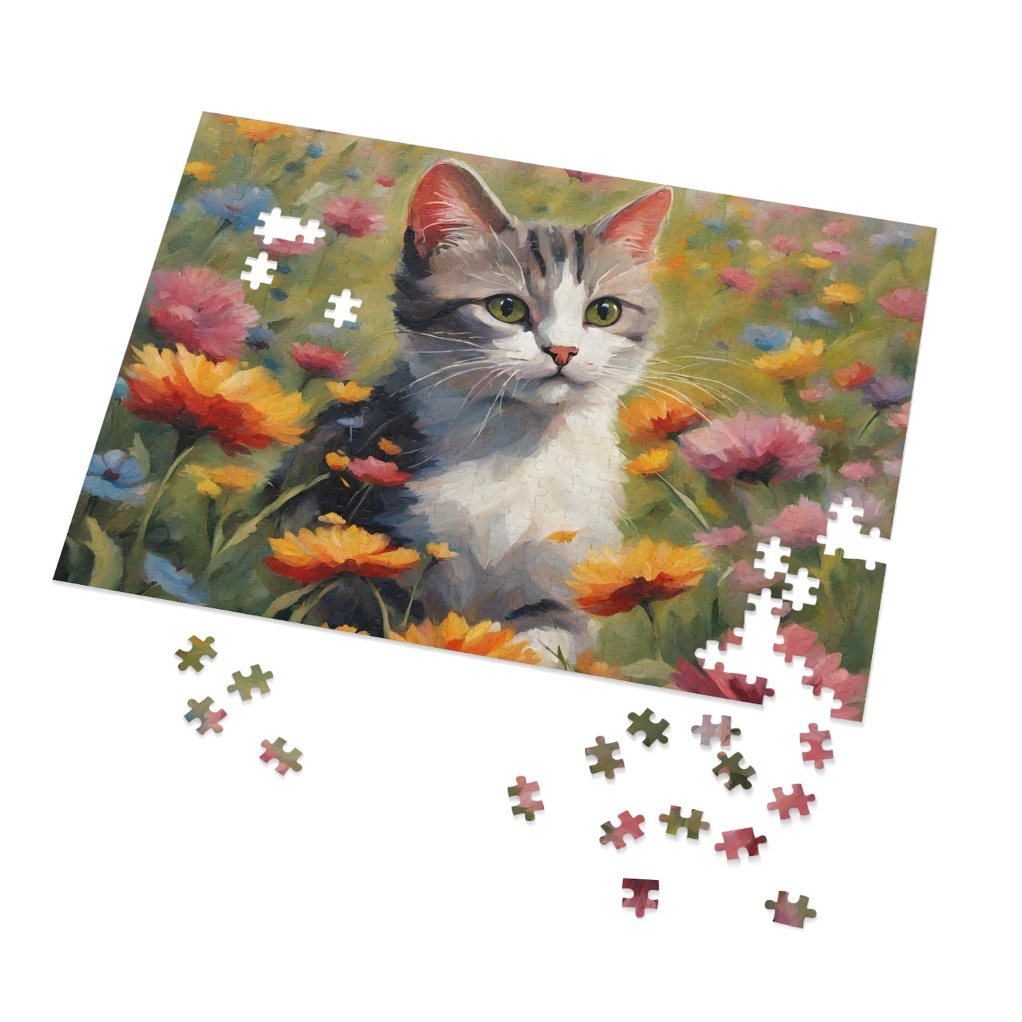 Flower Kitty Jigsaw Puzzle (30, 110, 252, 500,1000 - Piece) - Puzzle - Epileptic Al’s Shop