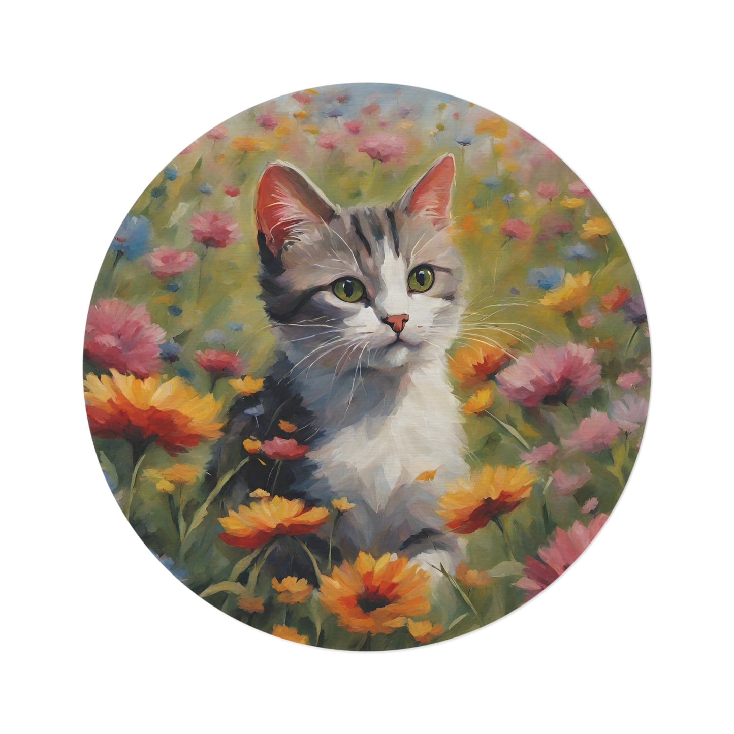 Flower Kitty Round Rug - Home Decor - Epileptic Al’s Shop