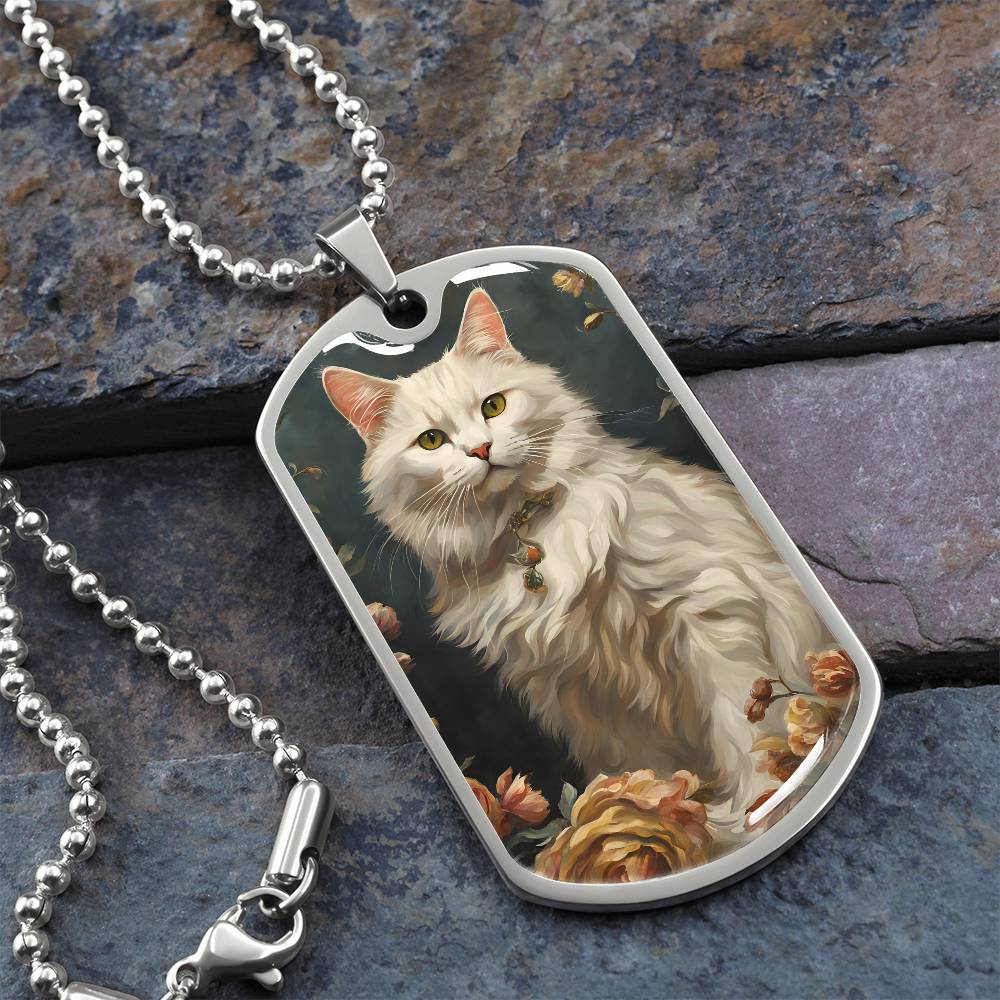 Fluffy Cat Painting Necklace - Jewelry - Epileptic Al’s Shop