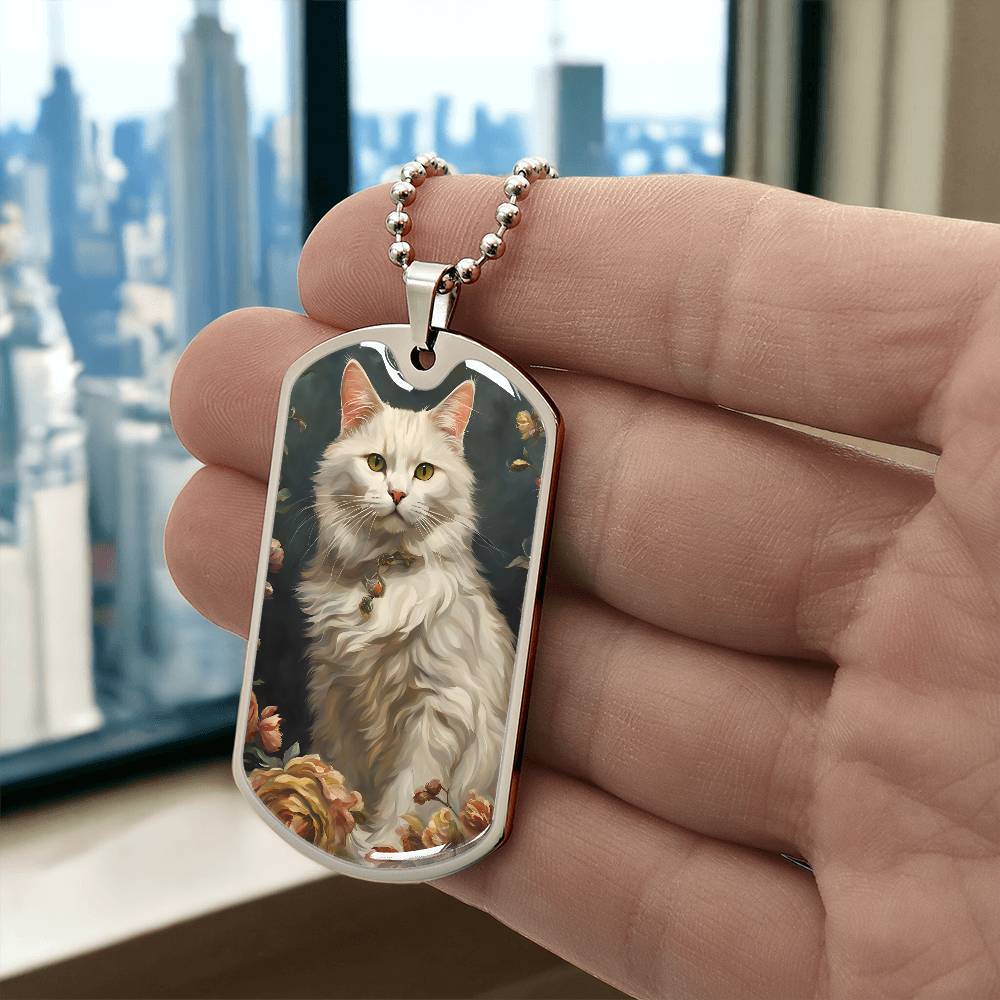 Fluffy Cat Painting Necklace - Jewelry - Epileptic Al’s Shop