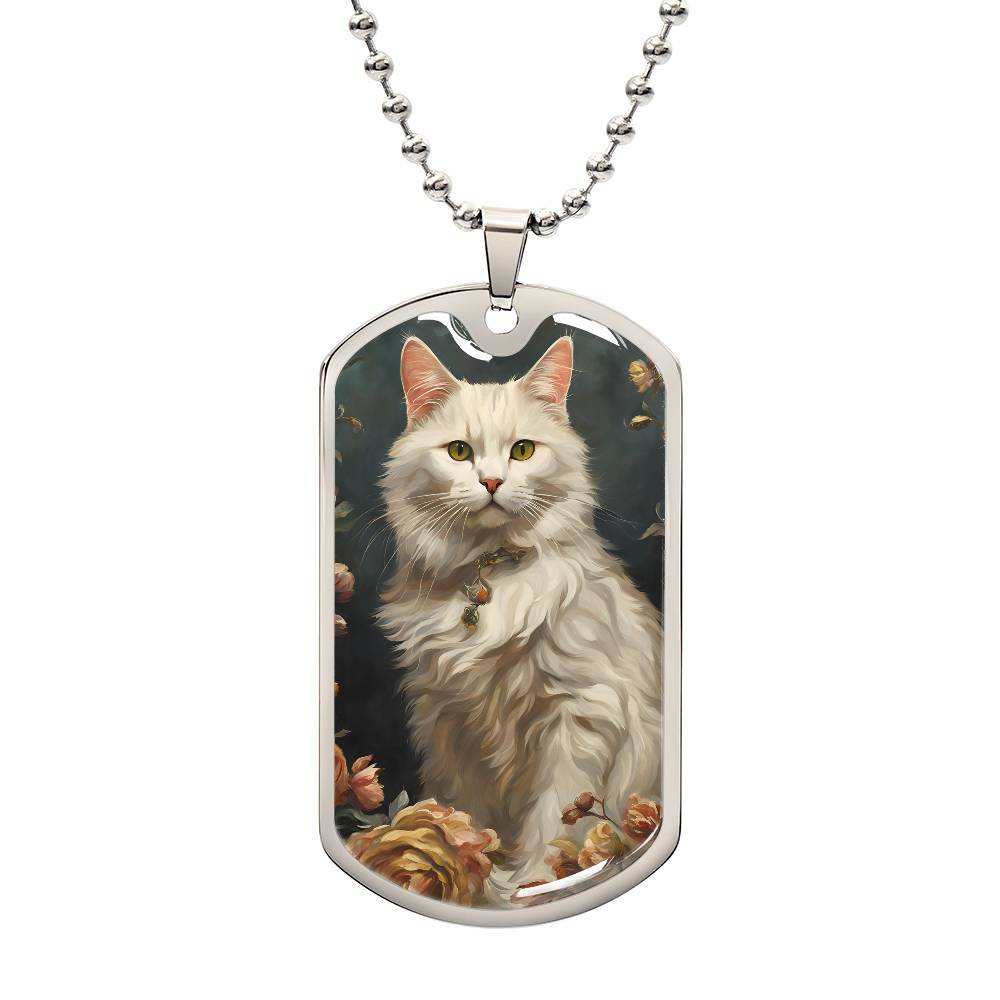 Fluffy Cat Painting Necklace - Jewelry - Epileptic Al’s Shop