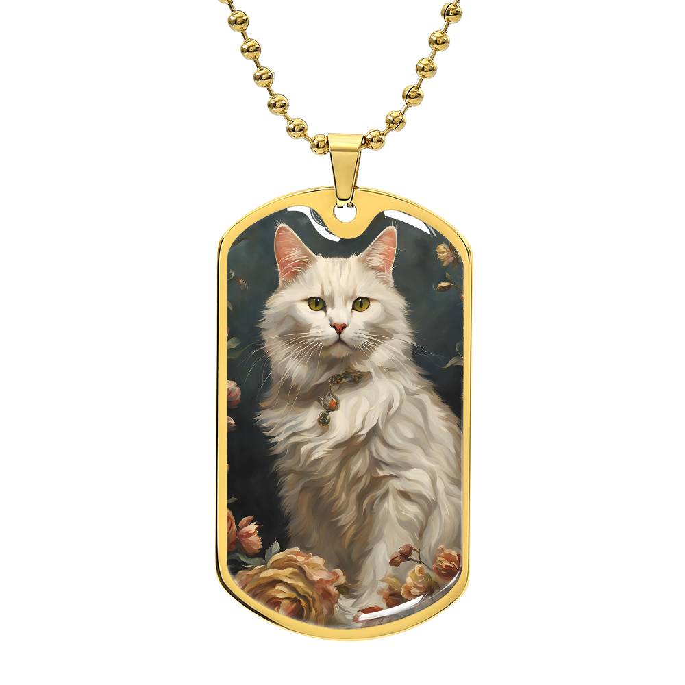 Fluffy Cat Painting Necklace - Jewelry - Epileptic Al’s Shop