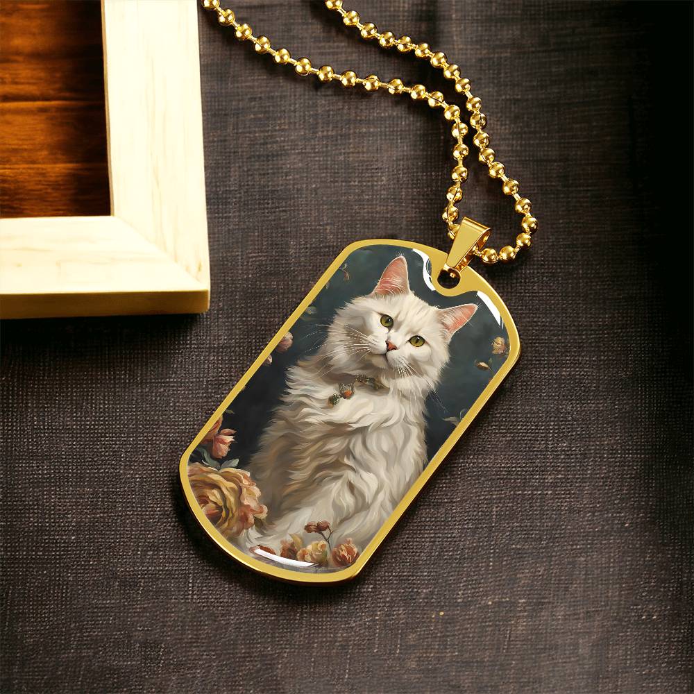 Fluffy Cat Painting Necklace - Jewelry - Epileptic Al’s Shop