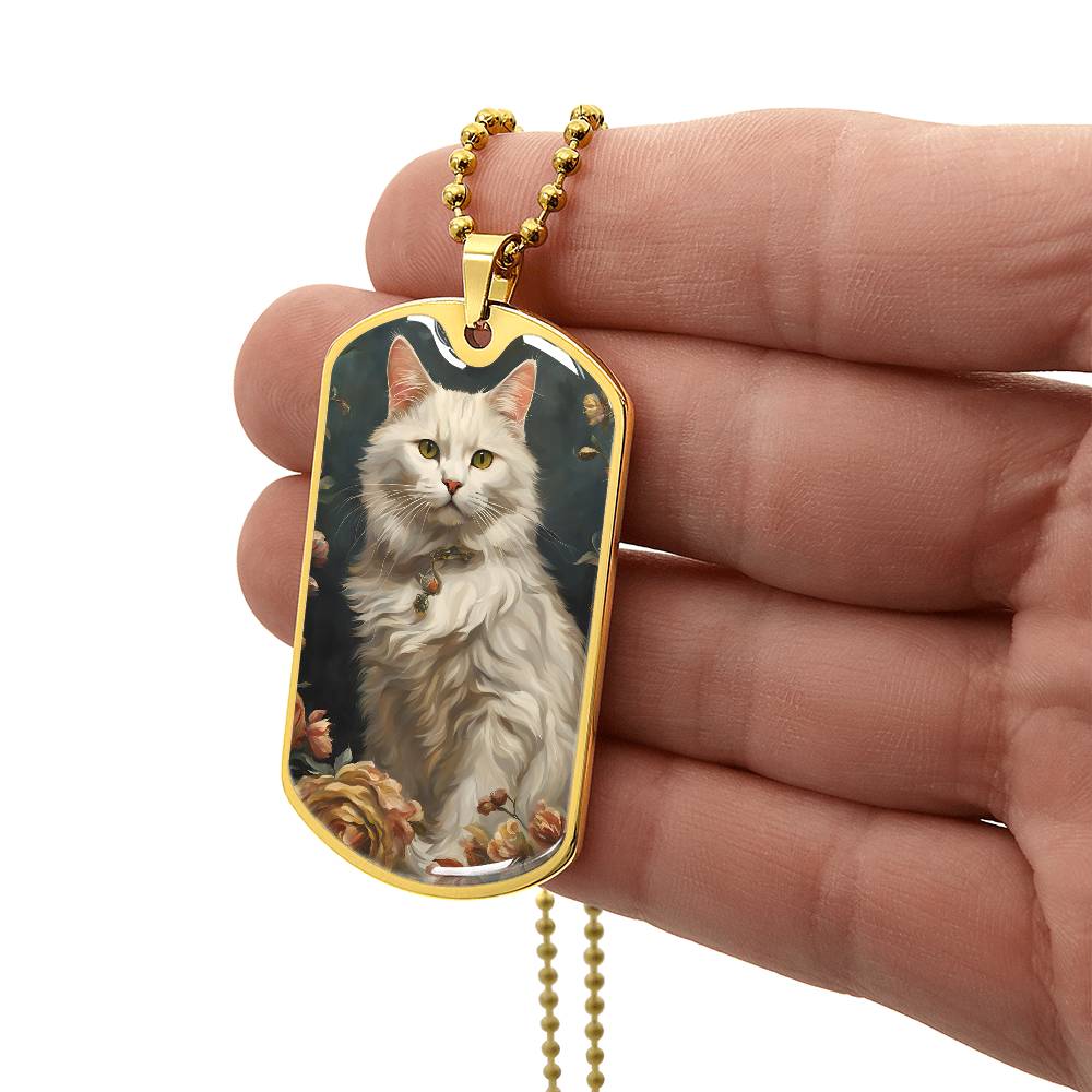 Fluffy Cat Painting Necklace - Jewelry - Epileptic Al’s Shop