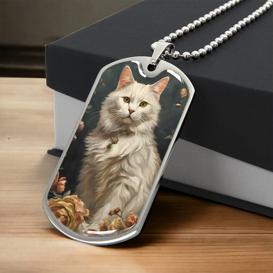 Fluffy Cat Painting Necklace - Jewelry - Epileptic Al’s Shop