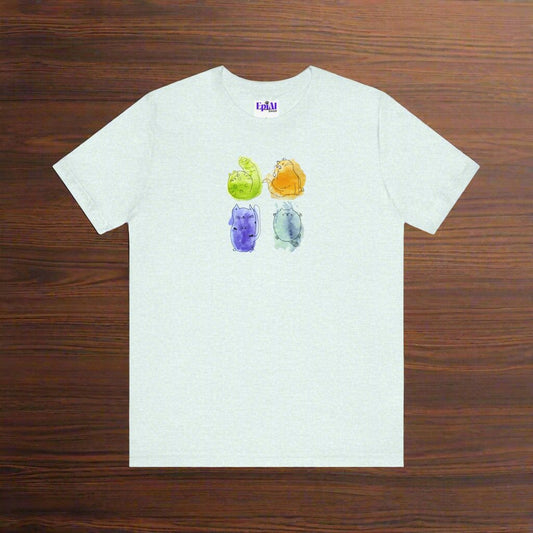 Four Kitties Unisex Jersey Short Sleeve Tee - T - Shirt - Epileptic Al’s Shop