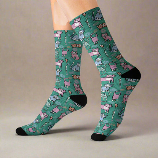 Funny Kitty Socks - All Over Prints - Epileptic Al’s Shop