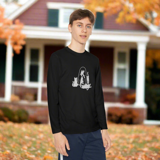 Ghost & Kitties Youth Long Sleeve Competitor Tee - Kids clothes - Epileptic Al’s Shop