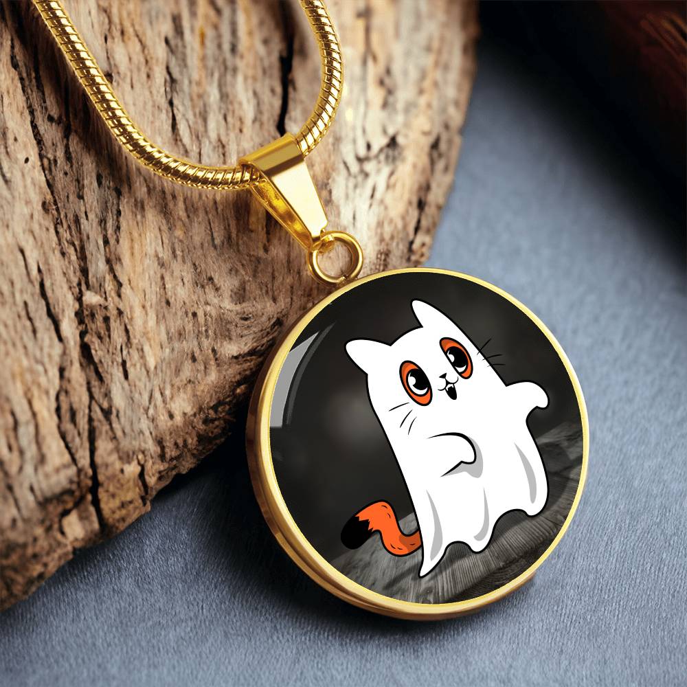 Ghost Kitty Pendant Halloween Necklace - Jewelry - EpiAl's Shop