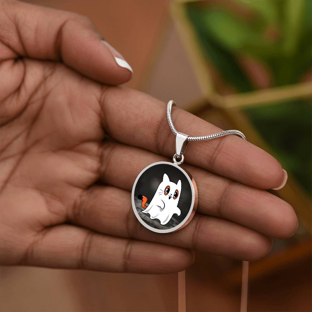 Ghost Kitty Pendant Halloween Necklace - Jewelry - EpiAl's Shop