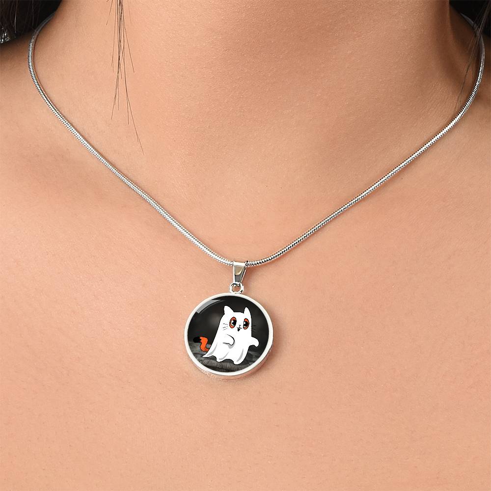 Ghost Kitty Pendant Halloween Necklace - Jewelry - EpiAl's Shop