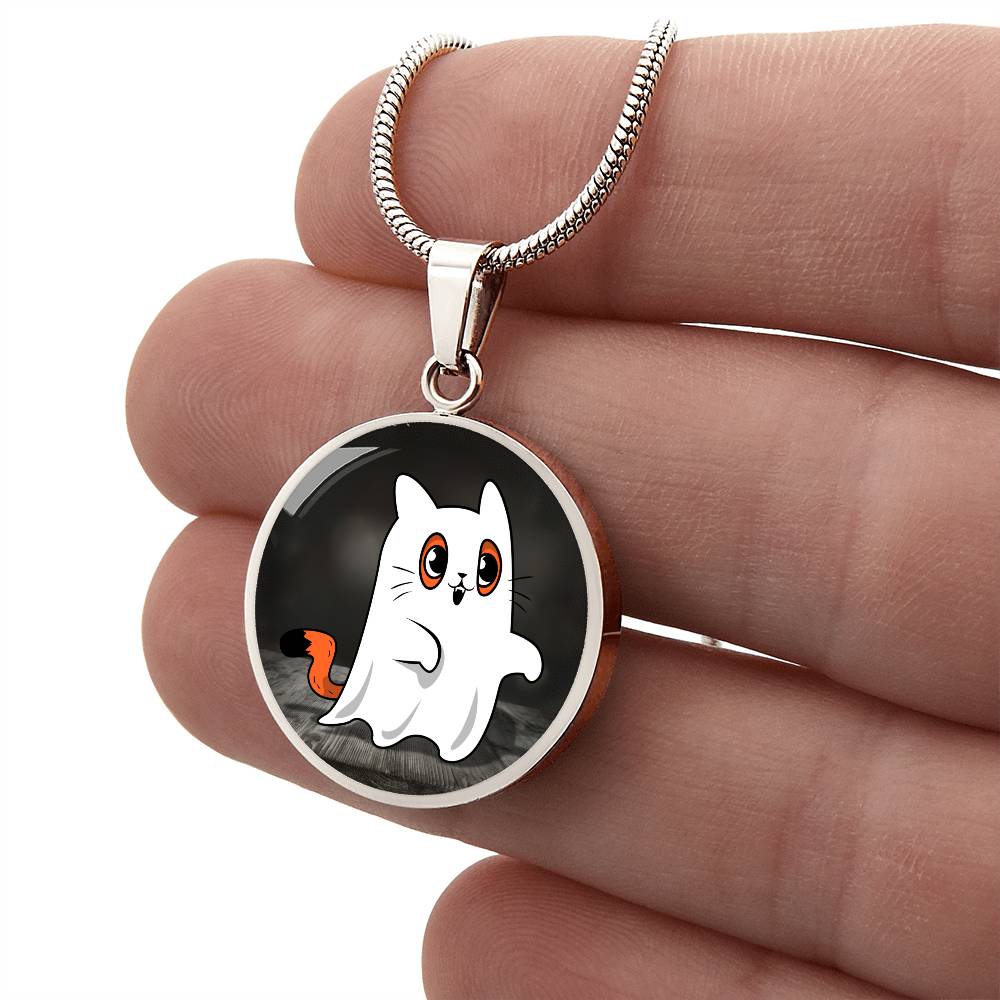 Ghost Kitty Pendant Halloween Necklace - Jewelry - EpiAl's Shop