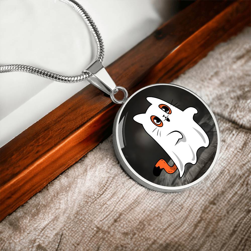 Ghost Kitty Pendant Halloween Necklace - Jewelry - EpiAl's Shop