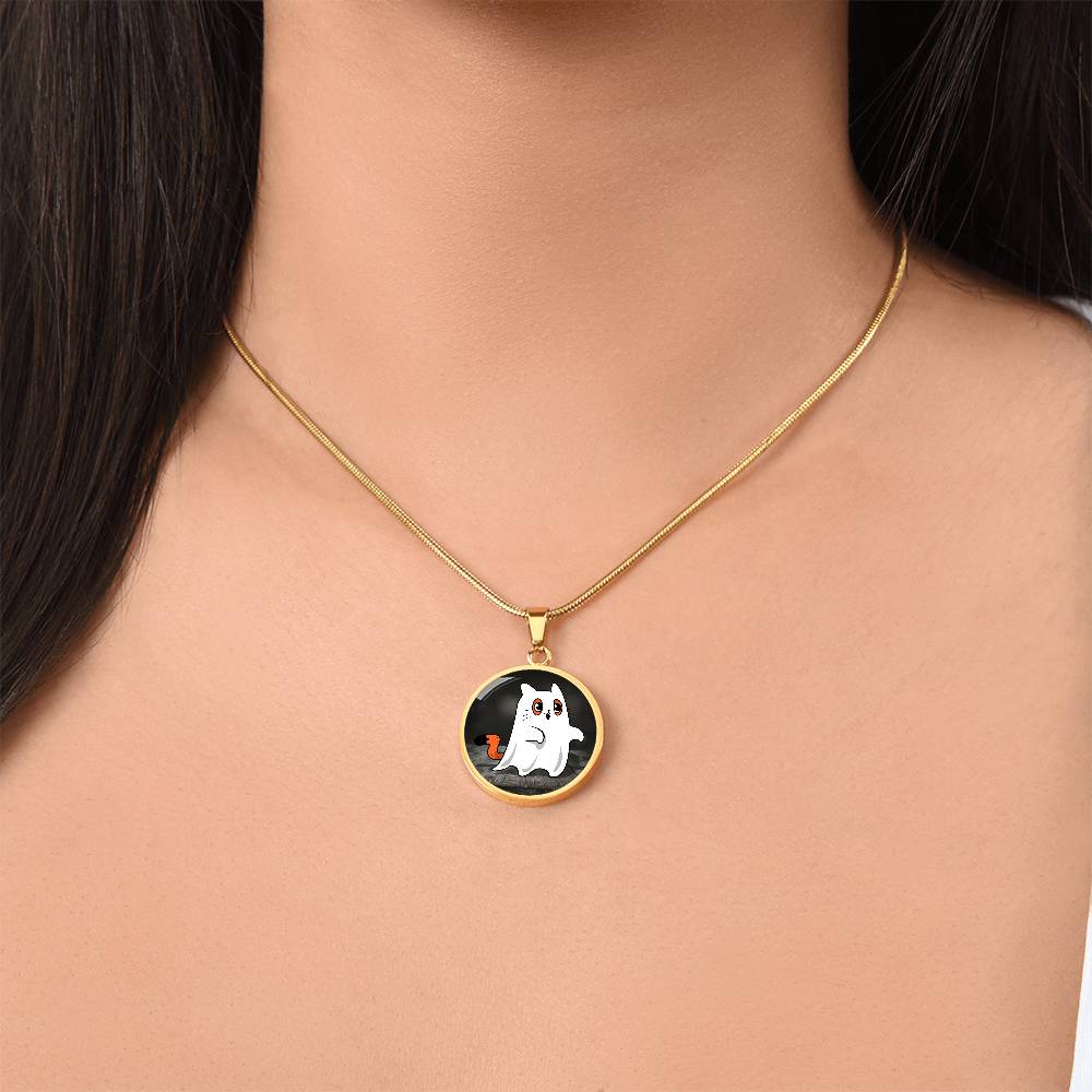 Ghost Kitty Pendant Halloween Necklace - Jewelry - EpiAl's Shop