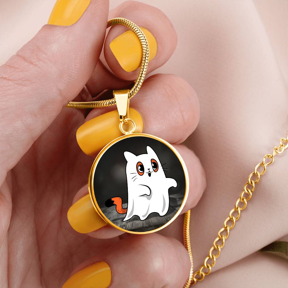 Ghost Kitty Pendant Halloween Necklace - Jewelry - EpiAl's Shop