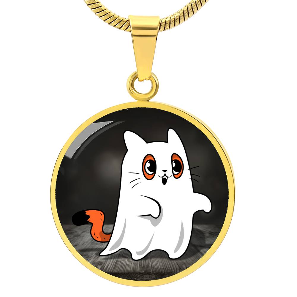 Ghost Kitty Pendant Halloween Necklace - Jewelry - EpiAl's Shop