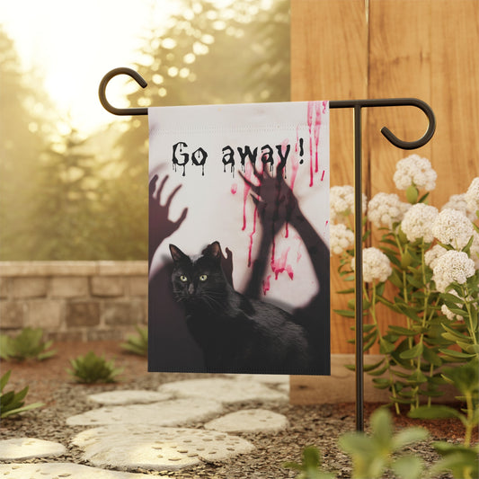 Go Away Black Cat Garden & House Banner - Outdoor Decor - EpiAl's Shop