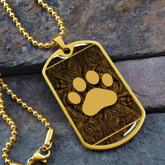 Gold & Black Paw Necklace - Jewelry - Epileptic Al’s Shop