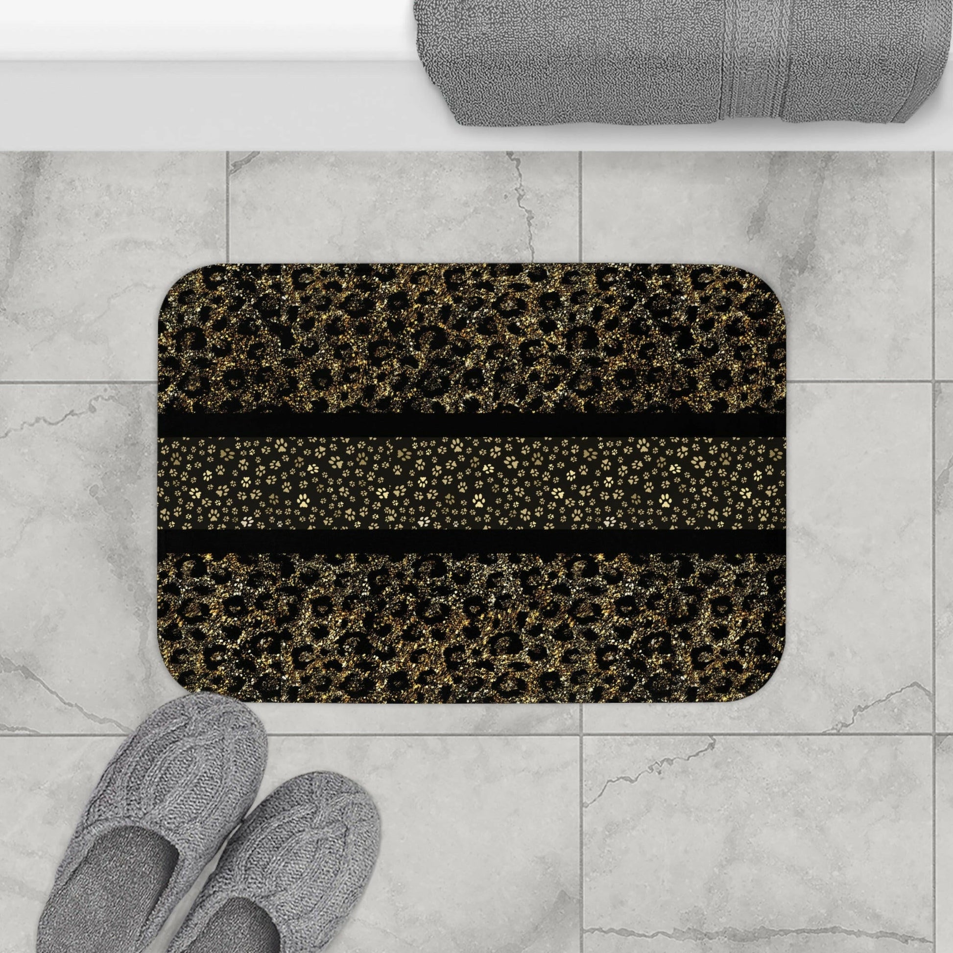 Gold Leopard Bath Mat - Home Decor - Epileptic Al’s Shop