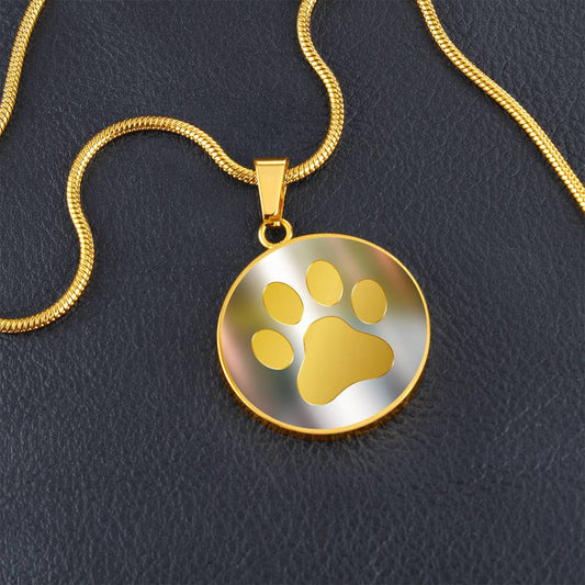 Gold Paw on Shimmery Background Necklace - Jewelry - Epileptic Al’s Shop