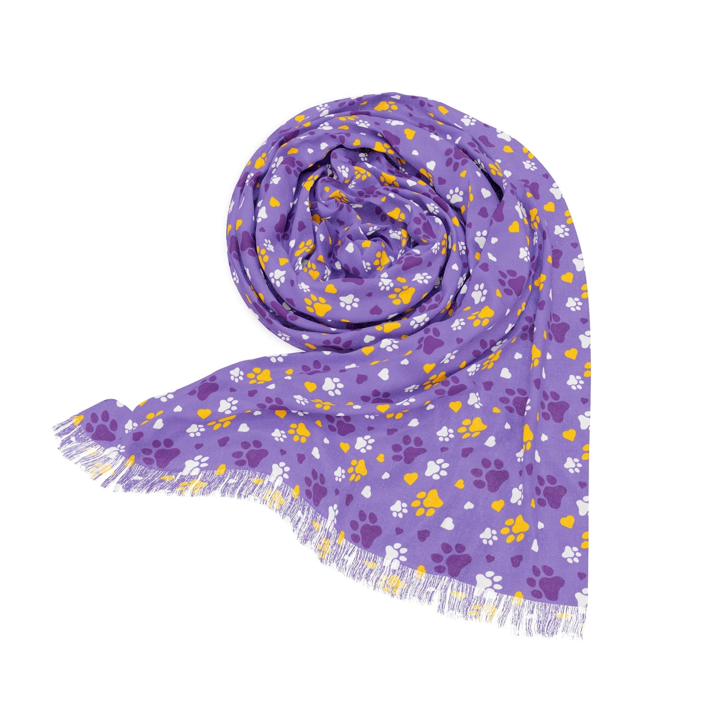 Gold Paws on Purple Light Scarf - All Over Prints - Epileptic Al’s Shop