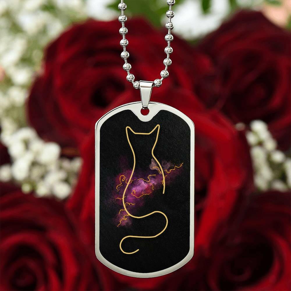 Gold & Pink Cat Necklace - Jewelry - Epileptic Al’s Shop