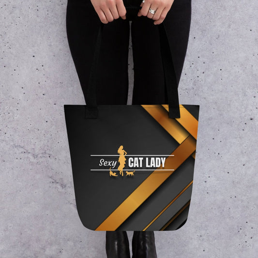 Gold Sexy Cat Lady Tote Bag - Bags - EpiAl's Shop